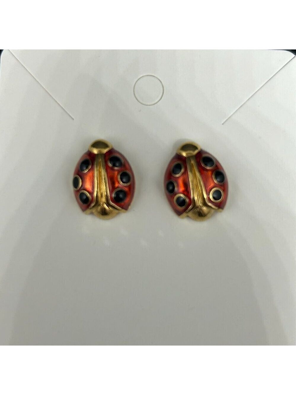 Vintage Avon Enameled Ladybug earrings
